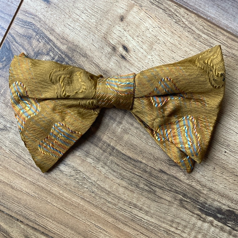 Vintage Bow Tie Gold w/ multi color Design
